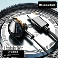 Écouteurs hybrides Eonline 3,5 mm Type C Pro HD intra-auriculaires filaires tressés avec basses profondes 4D, écouteurs dynamiques en métal avec micro pour téléphone
