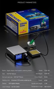 Station de soudage de bureau intelligente MECHANIC T210/A210 MAX/T210 SE avec base à double poignée, grand écran LED pour pointe de soudage C210 - Product Image 5