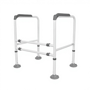 Folding Toilet <b>Grab</b> <b>Bar</b> 49.5-54.5Cm Width 68-80.5Cm Height Adjustable With Suction Cups For Elderly Bathroom Safety - Product Image 1