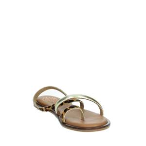 Sandalias Planas para Mujer Porronet 3093, Color Marrón Dorado con Estampado de Leopardo, Estilo Veraniego con Tiras - Product Image 5
