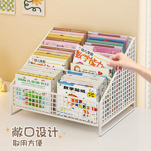 Estantería metálica para niños, estante de almacenamiento rectangular de un solo nivel, tipo vertical para dormitorio, para organizar libros ilustrados infantiles - Product Image 3