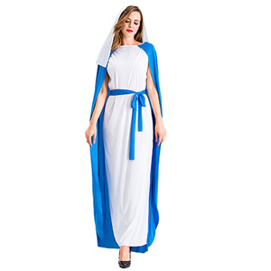 Vestido Largo de la Virgen María con Capa Azul, Disfraz para Actuación en Escenario, para Mujeres Adultas - Product Image 3