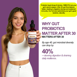 Gotas Líquidas Probióticas 100 Millones de UFC (5 Cepas) 2FL OZ Sabor Original para Adultos Suplemento para la Salud Intestinal y Energía OEM/ODM - Product Image 5