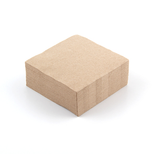 Braune Kraftpapier Recycelte 2-lagige Gesteppte Cocktail-Servietten Umweltfreundliche Einweg-Papierservietten im Beutel 4-fach Gefaltet für Hochzeiten und Catering - Product Image 3
