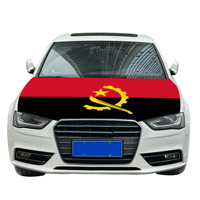 Drapeau national angolais de couverture de capot de voiture drapeau de couverture de moteur de voiture avec effet d'impression par transfert de chaleur tissu élastique de taille personnalisée