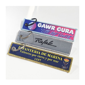 Design <b>Custom</b> logo Embroidered <b>Keychain</b> Flight Motorcycle Key Tag Airplane Crew Embroidery Airline <b>Keychain</b> - Product Image 1