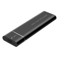 SHUOLE harga pabrik M.2 NGFF HDD casing SSD SATA protokol HDD kandang tipe-c USB3.2 kotak Hard Disk seluler eksternal aluminium