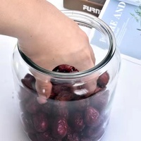 Grand pot de conservation alimentaire en verre transparent à large ouverture, 2L, 3L, 5L, 8L, 10L, avec couvercle en verre, pour farine, sucre, biscuits, grains de café