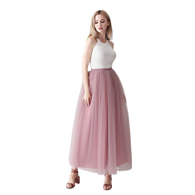 Layers Tutu Skirt Women Pleated Long Tulle Girls Skirt