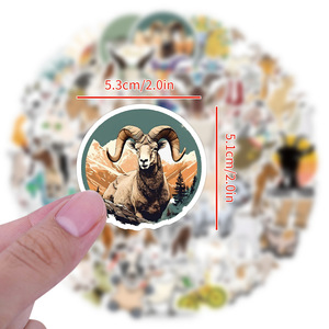 60 <span class=keywords><strong>adesivi</strong></span> <span class=keywords><strong>divertenti</strong></span> con animali alla moda, pecore e capre carine - Product Image 3
