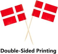 100pcs Bendera Tusuk Gigi Kustom Baru Denmark dan Bendera Negara Lainnya, Mini Stick Cupcake Topper Dekorasi