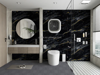 Panneaux muraux en composite bois-plastique, imitation marbre, feuilles laminées gaufrées pour la décoration des murs de hall