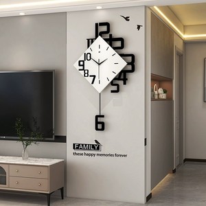 Horloge murale en bois carrée de grande taille avec <span class=keywords><strong>pendule</strong></span>, décoration murale pour chambre à coucher, salon, <span class=keywords><strong>cuisine</strong></span>, maison - Product Image 5
