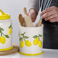 Porte-ustensiles de cuisine en céramique écologique de style moderne européen-américain, en forme d'extraterrestre, compatible lave-vaisselle et micro-ondes