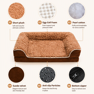 Cama Ortopédica para Perros y <span class=keywords><strong>Gatos</strong></span> de 20 Pulgadas, con Espuma Tipo Caja de Huevos, Funda Extraíble y Lavable, Antideslizante, para Perros Pequeños, <span class=keywords><strong>Gatos</strong></span>, Tallas S, M, L, XL - Product Image 2