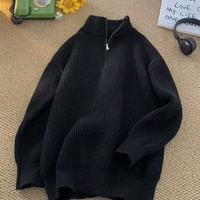 Pull à manches longues de style japonais pour hommes et femmes, avec col montant et tissu doux et chaud, idéal pour les tenues assorties de couple et la superposition