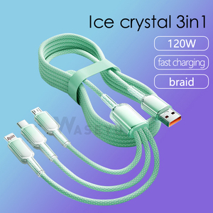<span class=keywords><strong>3</strong></span> trong <span class=keywords><strong>1</strong></span> nylon bện tinh thể Băng nhanh chóng phí Cáp <span class=keywords><strong>USB</strong></span> siêu nhanh sạc Micro Loại C Cáp cho Huawei Samsung điện thoại - Product Image 3
