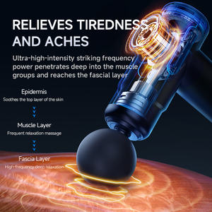 <span class=keywords><strong>Mini</strong></span> pistola de masaje eléctrica inteligente portátil de 4 cabezales, equipo de Fitness multifuncional para el hogar para masajeador recargable de tejido profundo - Product Image 2