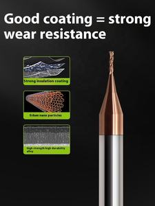 माइक्रो व्यास बॉल नाक एंड मिल टंगस्टन स्टील सीएनसी राउटर बिट फ्लैट कटर एचआरसीएस 60 लंबी गर्दन मिलिंग उपकरण ओएम समर्थन - Product Image 3