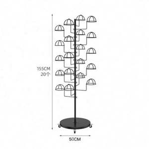 Estante móvil de exhibición de sombreros de varias capas para tienda de ropa, estantería de almacenamiento de sombreros para niños, expositor de sombreros de suelo. - Product Image 3
