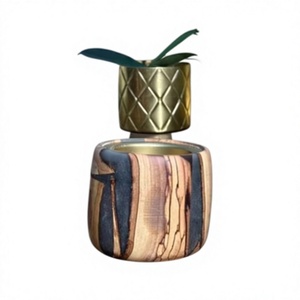 Royal Crescent Flame Handmade Epoxy Resin and Acacia Wood Bukhoor Burner Oud <b>Stand</b> for Elegant Ramadan <b>Nights</b> and Eid Gifting - Product Image 1