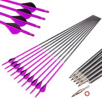 Tir à l'arc Carbon Arrow Pinals28 30 pouces 300 340 350 400 Spine Practice for Composite Reverse Bows 12 pièces