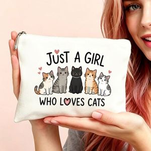 Trousse de maquillage pour les amoureuses des chats, pour maman, filles, amies, cadeaux idéaux pour les voyages, les anniversaires et trousse de toilette, sac cadeau pour femmes - Product Image 2