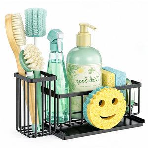 ที่วางสบู่กันสนิม พร้อมที่เก็บฟองน้ำ ตะแกรงระบายน้ำ ตะกร้าใส่ของในอ่างล้างจาน ที่วางสบู่และฟองน้ำในครัว - Product Image 1