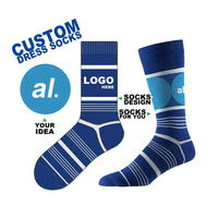 Logo personnalisé Design Men Crew Chaussettes en coton peigné Chaussettes cousues personnalisées Chaussettes douanières pour hommes