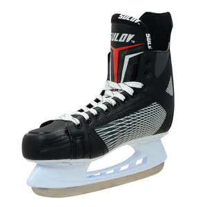 사용자 정의 아이스 링크 PVC 하키 스케이트 신발 전문 PP 쉘 하키 스케이트 신발 스테인레스 스틸 스케이트 신발