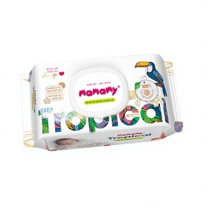 Mamamy Tropical OEM 90 Lingettes Humides pour Bébé Non-Tissées 200mmx150mm 100% Rayonne Huile de Calendula et Inca Inchi Soin Peaux Sensibles - Product Image 1