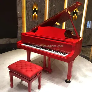 Middleford Christmas Hot Sellers Ferrari red polish color baby grand piano with red adjustable piano bench