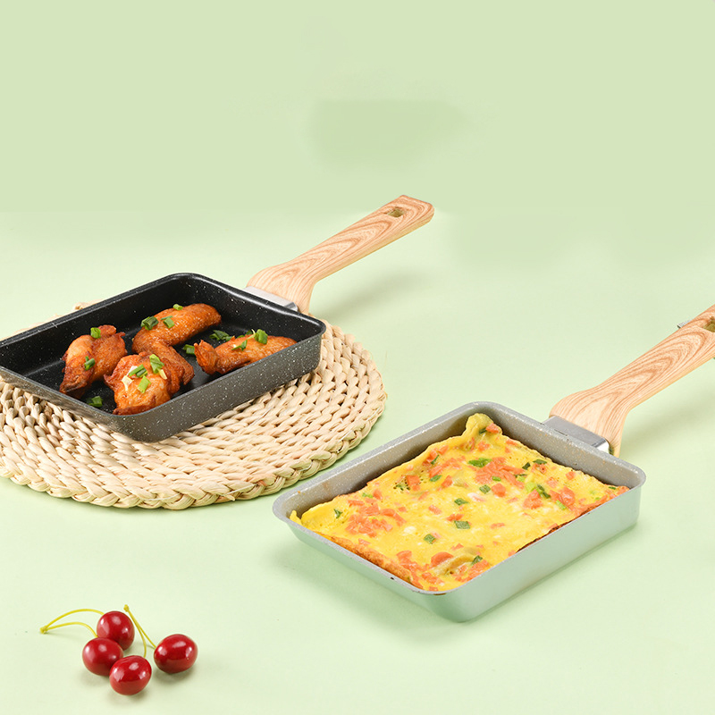 Горячая Распродажа, сковорода с антипригарным покрытием, бытовая сковорода для омлета и блинов, сковорода для завтрака с деревянной ручкой в стиле знаменитостей