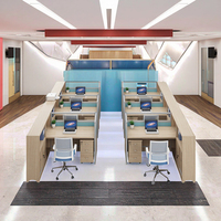 Meubles de bureau modulaires extensibles et convertibles modernes en gros, poste de travail pour 2 à 8 personnes, cloison de bureau en panneaux de bois