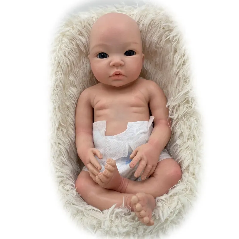 American White Skin Cute Look Real Platinum Silicone Love Dolls Baby Skin Hand Painted solid Silicone baby Doll