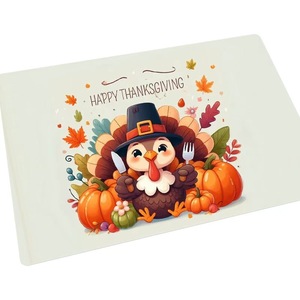 Le monde appartient à la famille, set de table de Thanksgiving en coton et lin, imperméable, décoration de table pour les repas de vacances - Product Image 1