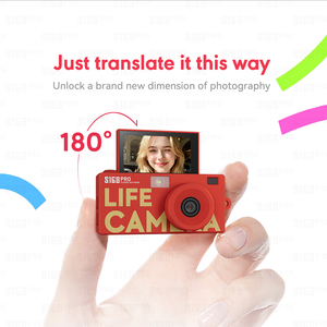 어린이를위한 1080P HD 미니 디지털 카메라 플립 커버 레트로 포켓 엄지 키 체인 펜던트 카메라 휴대용 셀카 비디오 레코더 선물 - Product Image 4