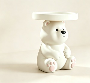 Tavolino Laterale BZY in Resina a Forma di Orso Polare, Scultura Animale Artigianale, Arredamento Moderno per la Casa, Arte, Commercio all'Ingrosso B2B, OEM - Product Image 2