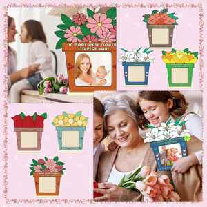 12 Marcos de Madera para Fotos, Regalo para el Día de la Madre, DIY, Colorea Tu Propio Marco, Decoración Floral para el Día de la Madre - Product Image 2