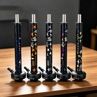 Narguilé Shisha Hukka en alliage d'aluminium ajouré style arabe bohème, finition givrée, ensemble complet
