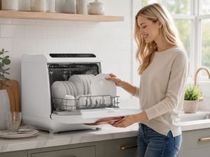Lave-vaisselle de comptoir pour 8 couverts avec capacité de 75 ° Sèche-cheveux à air chaud PTC haute température C Double 360 °   Pulvérisation et décharge automatique des scories - Product Image 3