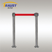 Traust Rétractable En Acier Aéroport Queue Gestionnaire De Ligne Stanchion Sécurité Foule Contrôle Ceinture Barrière Poteaux Système Diviseurs