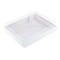 Boîte en carton blanc faite à la main en forme de chiffre, remplissable, avec couvercle transparent et poignée, impression offset, emballage cadeau pour cupcakes et fraises