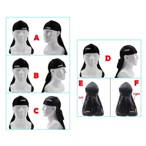 Durag واسعة ذيول Dorags أغطية الرأس موك 2 قطعة مخصص مطبوعة مصمم Durags لمط السلس الحرير Durags