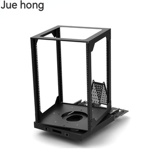 Oem עמיד למים מלא 360 מעלות צלחת סיבוב 19 אינץ enclosed 6u 9u 12u 15u שרת שקופיות מתלה שקופיות לסובב מדפי מסגרת פתוחה - Product Image 1