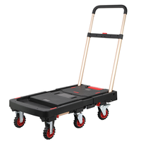 Chariot à plateforme pliable portable en nylon plastique personnalisable OEM ZOOYA, six roues, garantie 1 an, cadre 100x600mm
