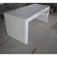 Bureau de direction moderne en Corian blanc, durable, au design épuré