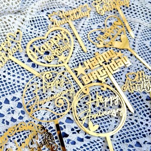 ท็อปเปอร์เค้กอะคริลิค รูปน้ำผึ้งและน้ำตาลหวาน สำหรับตกแต่งเค้กในงานวันเกิด งานครบรอบ ของตกแต่งปาร์ตี้ อุปกรณ์ตกแต่งเค้ก - Product Image 4