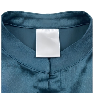 Blusa de Gasa para Mujer con Apliques de Encaje, Manga Fruncida, Cuello Redondo, Elegante, Holgada, de Color Sólido - Product Image 5