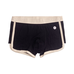 Boxer da uomo a vita media in cotone, tinta unita, comodi, alla moda, traspiranti, in tessuto a maglia, con dettagli in tessuto a punto ago in vita - Product Image 6